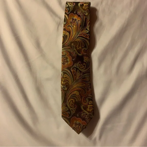 Steven Land The Big Knot Necktie in Multi-Color Floral Pattern and Handkerchief